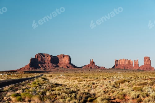 Preview: Empty scenic highway in Monument Valley