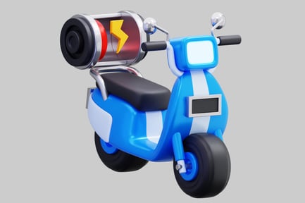 Preview: Electric Scooter Low Battery 3D