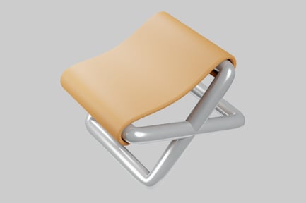 Preview: Minimalist seat with metal frame