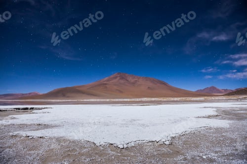 Preview: Stars over Chalviri Salt Flats at night (aka Salar de Chalviri), Altiplano of Bolivia in Eduardo Ava