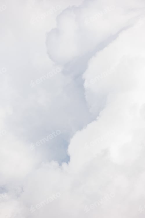 Preview: white cumulus clouds in blue sky, beautiful view of the sky and storm clouds. Huge majestic cloud