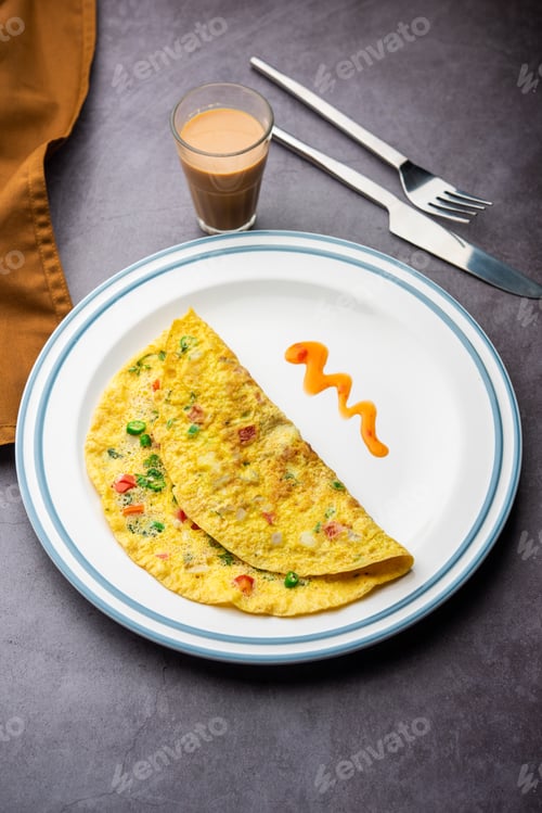 Preview: Indian Spiced Masala Omelet filled with fresh vegetable, healthy meal