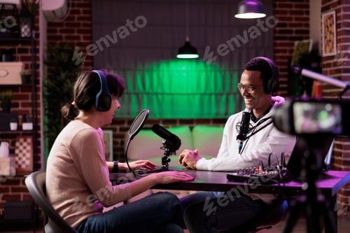 Preview: Podcast host talking with guest