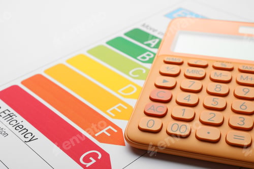 Preview: Energy efficiency rating chart and calculator, closeup