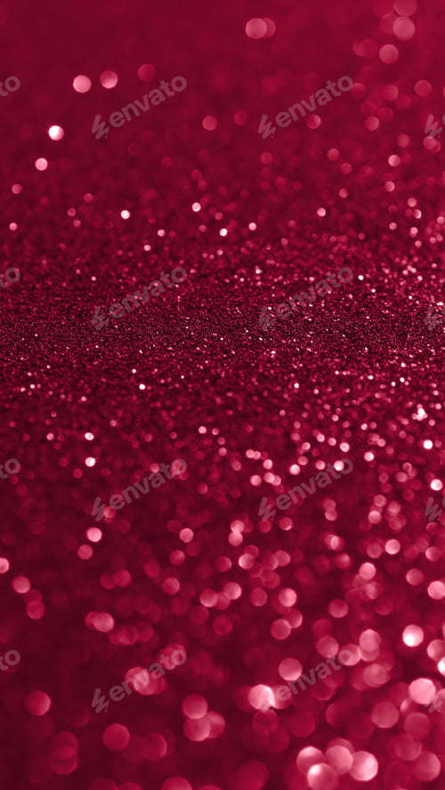Preview: Vibrant red glitter background and soft bokeh light
