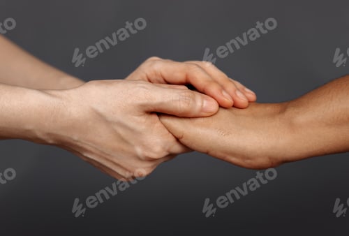 Preview: PTSD Mental Health and Encouraging Concept. Love and Care. Supporting others with Hands