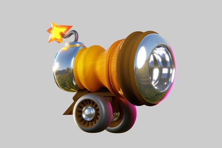 Preview: Cartoon cannon bomb prop