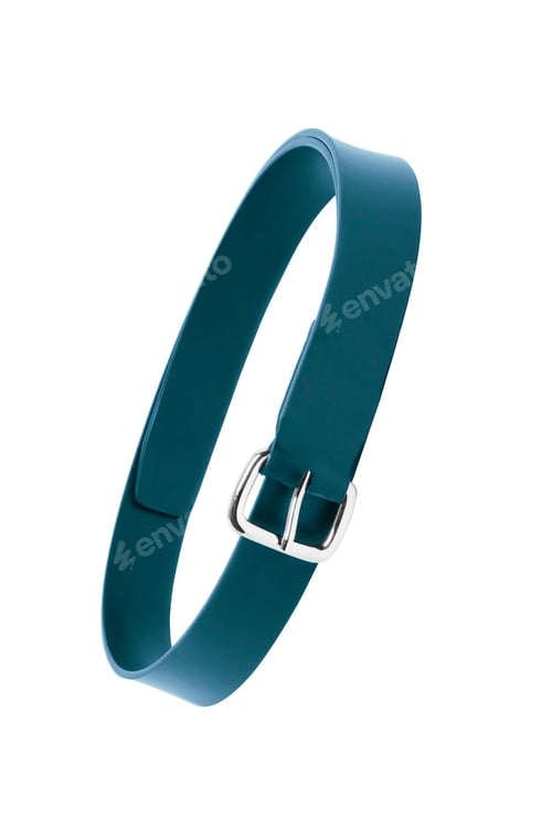 Preview: Blue leather belt isolated on white background