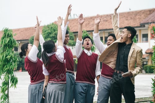 Preview: Teacher and Students Cheering Up Together