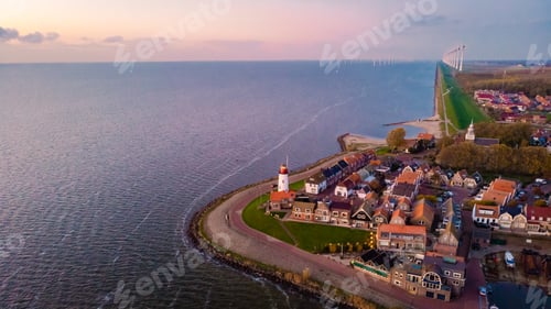 Preview: Lighthhouse of Urk Netherlands during sunset in the Netherlands