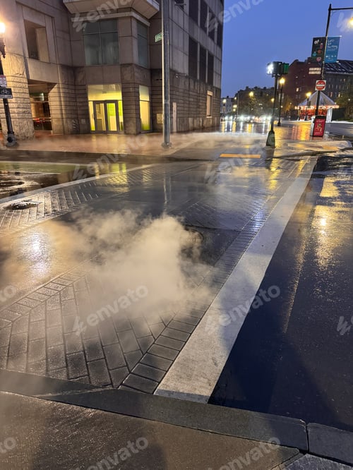 Preview: mist on a street at night