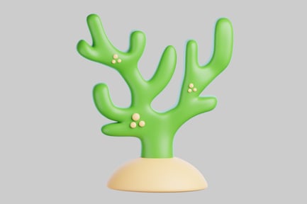 Preview: Cartoon green cactus plant desert