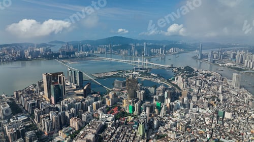 Preview: Aerial View of City and River in Macao