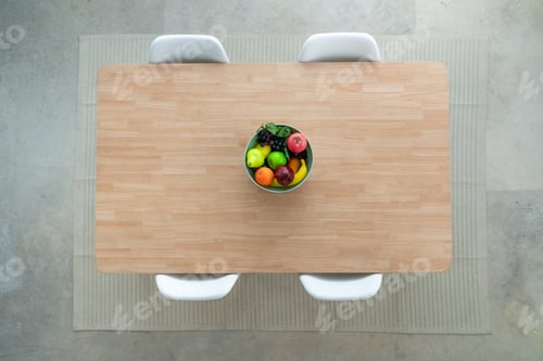 Preview: Top view of a Industrial loft dinning room table.