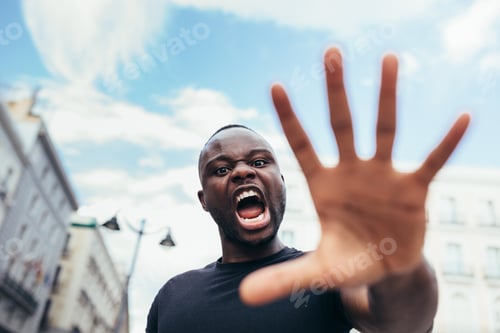 Preview: Black man on demonstration against police brutality