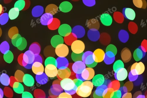 Preview: Beautiful colorful lights on dark background. Bokeh effect