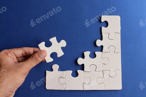Preview: Top view image of incomplete jigsaw puzzle