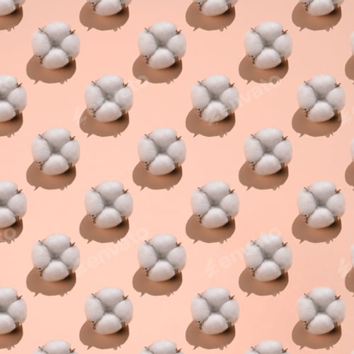 Preview: Cotton pattern on a light Peach Fuzz background.