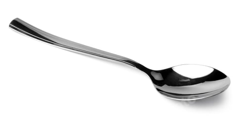 Preview: Silver spoon isolated on white background close up