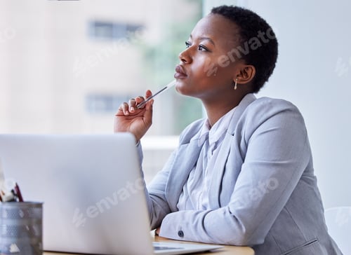 Preview: I just need one brilliant idea. Shot of a businesswoman daydreaming.