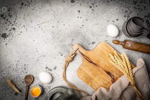Preview: Baking utensils and ingredients.