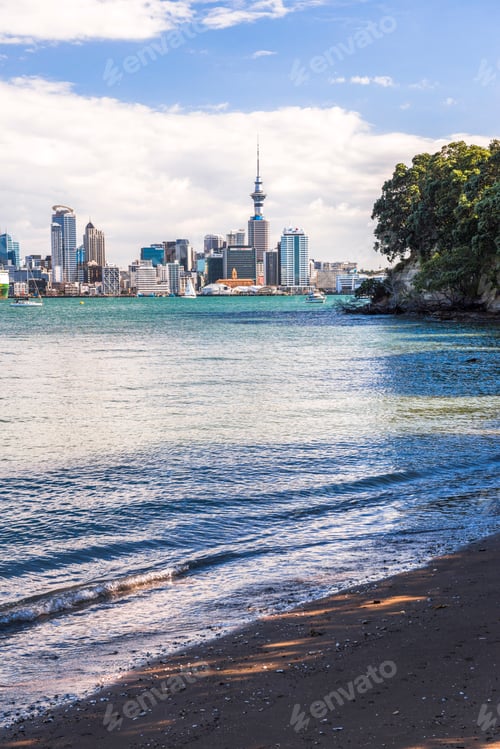 Preview: Auckland skyline seen from Bayswater, Auckland, New Zealand North Island