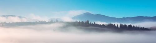 Preview: Panorama of hight mountains with blue sky