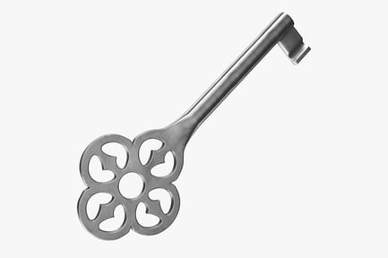 Preview: Antique Silver Key with Clover Design