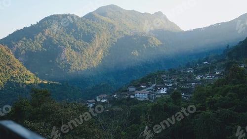 Preview: Landscape view of the rural village in the mountains