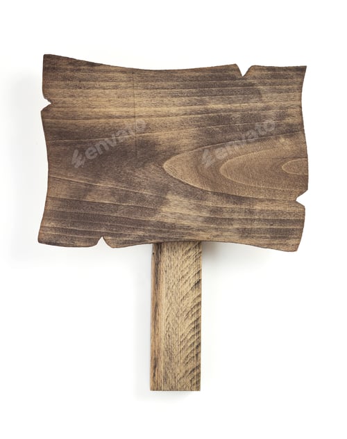 Preview: wooden sign board isolated on white