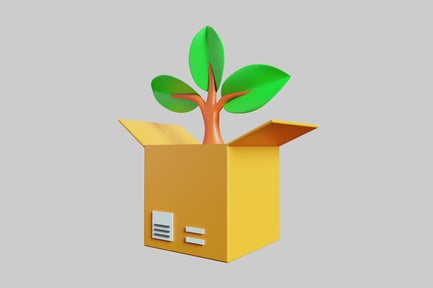 Preview: Plant in shipping box illustration