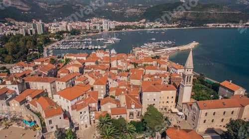 Preview: Aerial view of Budva in Montenegro, old town