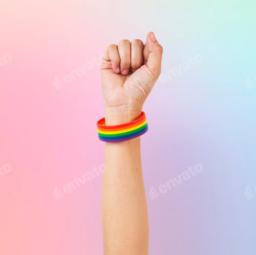 Preview: LGBTQ+ pride bracelet with fist in the air