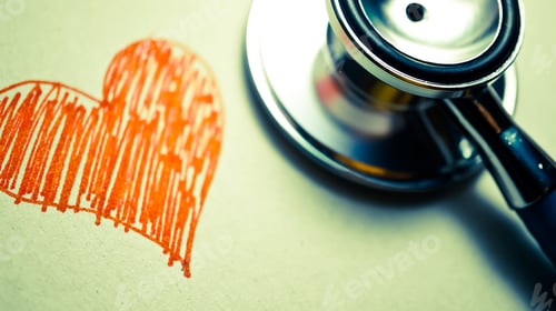 Preview: Stethoscope With Heart Drawing (Medical Concept)