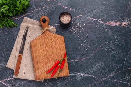 Preview: Vegetables and spices, healthy food preparation concept.