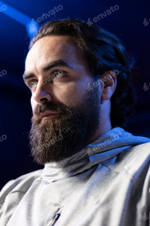Preview: Close up of focused man playing videogames, paying close attention