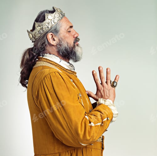 Preview: Contemplating power. Shot of a mature Victorian king.