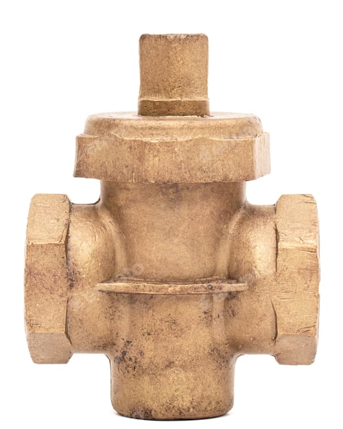 Preview: Water faucet, gas valve, isolated on white background