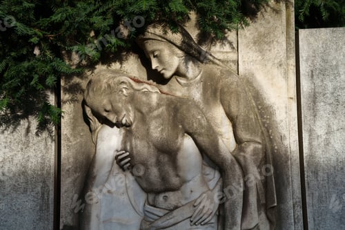 Preview: Cimitero Monumentale, historic cemetery in Milan, Italy. A tomb