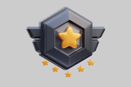 Preview: Hexagonal form with central and scattered gold stars