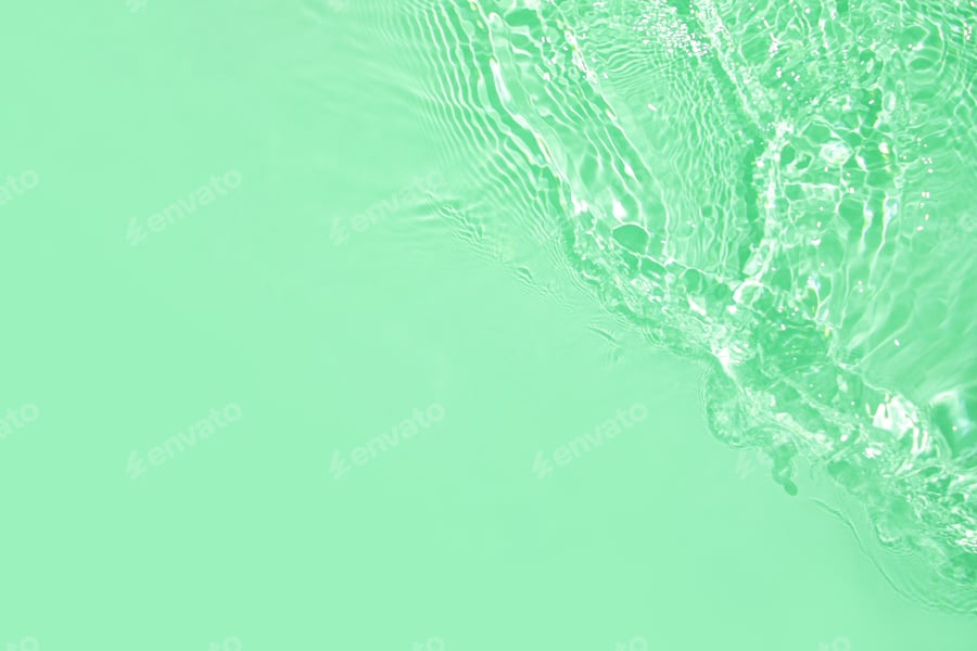 Cover for green transparent clear water surface texture wave, ripples summer background top view, copy space