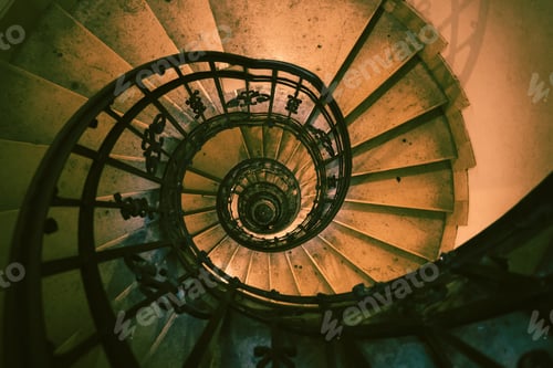 Preview: Spiral stone staircase in Basilica of st. Stephen in Budapest