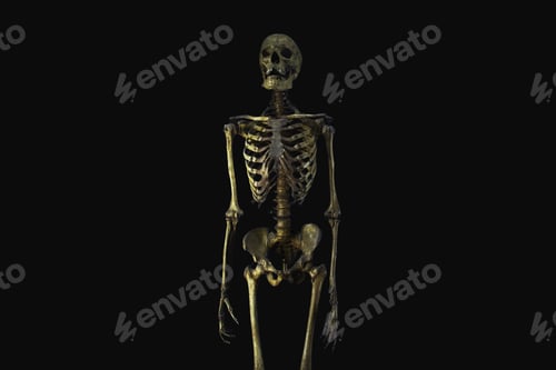 Preview: Human skeleton on a black background. Anatomy