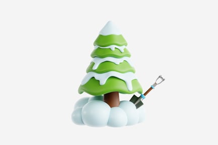 Preview: 3D Snowy Pine Tree with Shovel