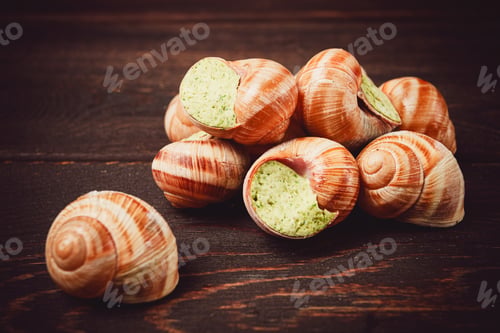 Preview: grape snails , stuffed in burgundy, french cuisine,