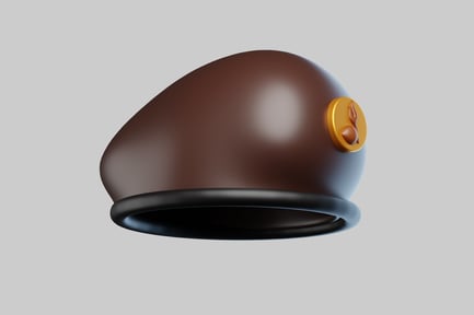Preview: Brown beret with gold insignia