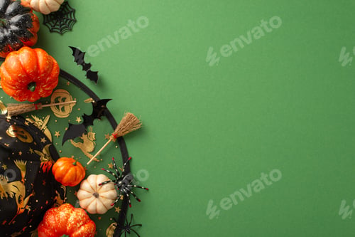 Preview: Embrace the festive Halloween night celebration with this engaging top-down snapshot showcasing