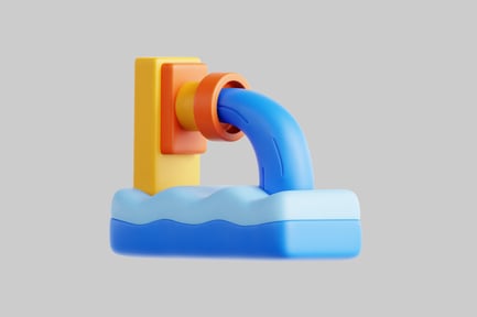 Preview: Rectangular form with attached curved element and wave appendage