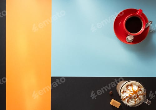 Preview: cup of coffee at abstract background