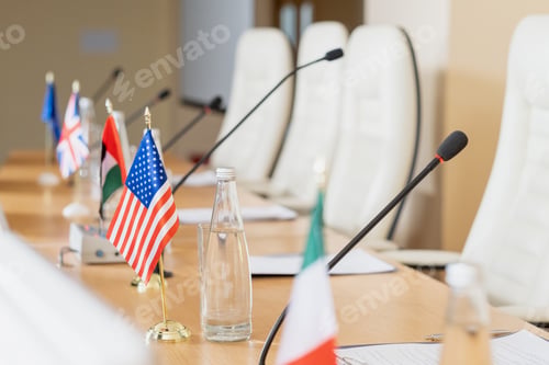 Preview: National Flags On Conference Table